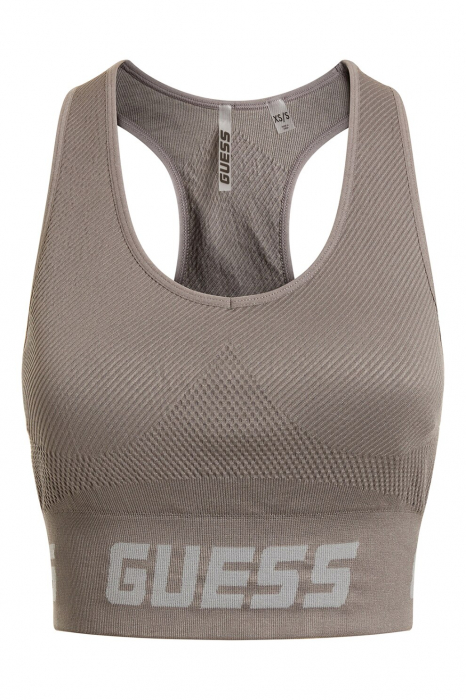 Guess, Bustiera cu imprimeu logo pentru fitness, Gri, XS-S [4]
