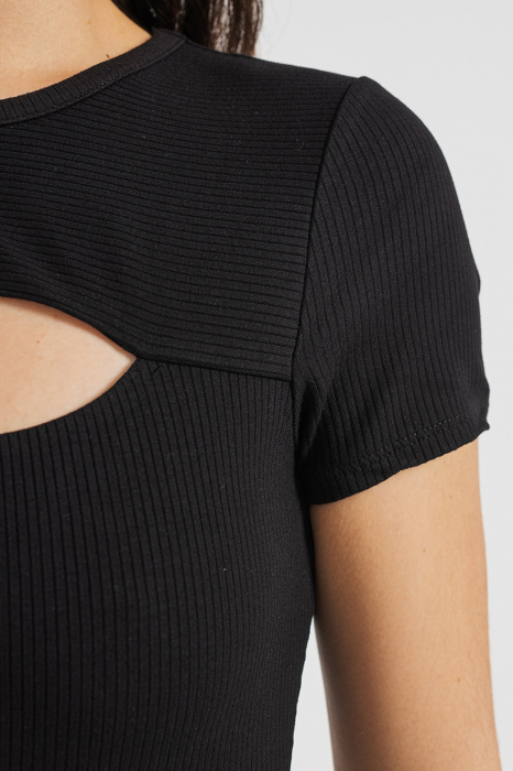 Guess, Rochie Dama, Striata cu decupaj frontal, Negru [5]