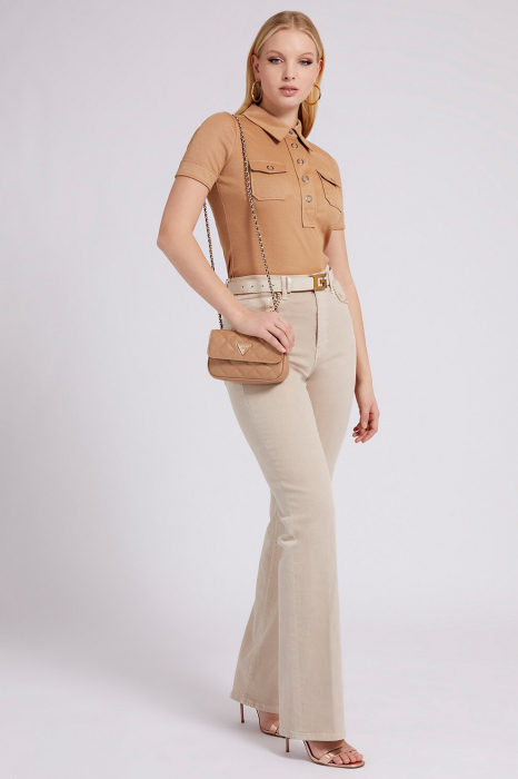 GUESS, Tricou Dama, Polo slim fit, Portocaliu persan, S [3]