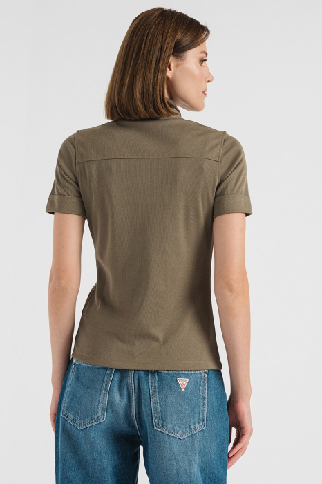 Guess, Tricou Dama, Polo slim fit, Verde feriga [2]