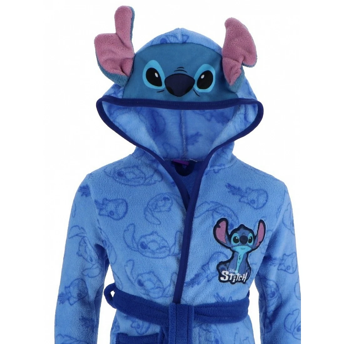 Halat de baie pentru copii, Stitch, Albastru, Microfibra [3]