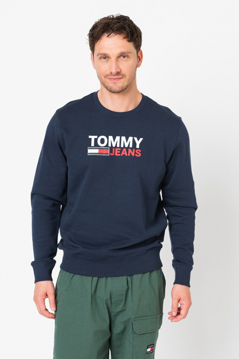 Hanorac Barbati, Tommy Hilfiger, Negru/Albastru Închis, Bumbac, Logo printat [1]