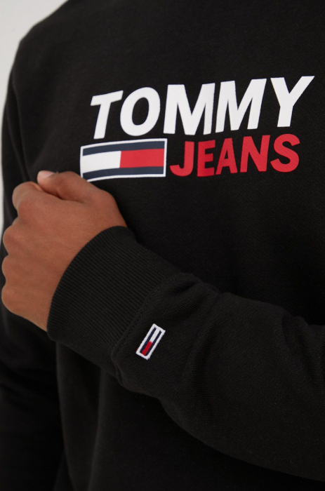 Hanorac Barbati, Tommy Hilfiger, Negru/Albastru Închis, Bumbac, Logo printat [5]