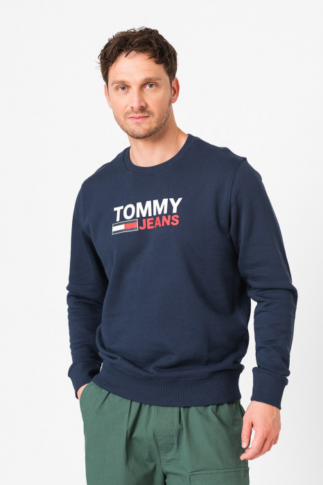 Hanorac Barbati, Tommy Hilfiger, Negru/Albastru Închis, Bumbac, Logo printat [5]