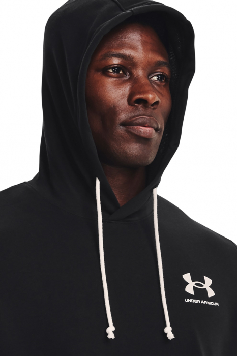 Hanorac cu maneca scurta barbati, Under Armour, Din amestec de bumbac cu logo, Turcoaz [4]