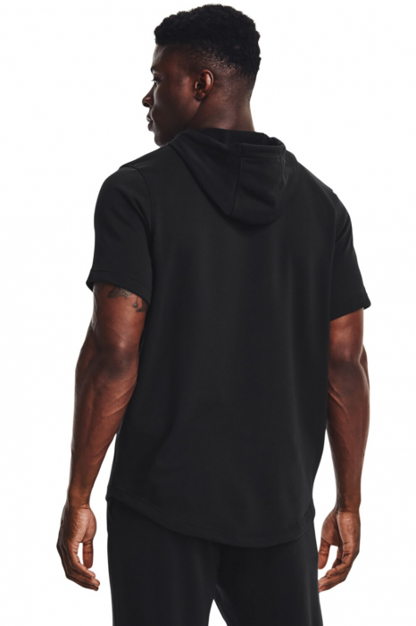 Hanorac cu maneca scurta barbati, Under Armour, Din amestec de bumbac cu logo, Turcoaz [2]