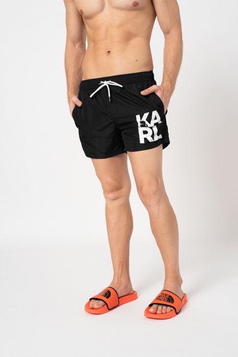 Karl Lagerfeld, Pantaloni scurti de baie, Imprimeu cu logo supradimensionat [7]