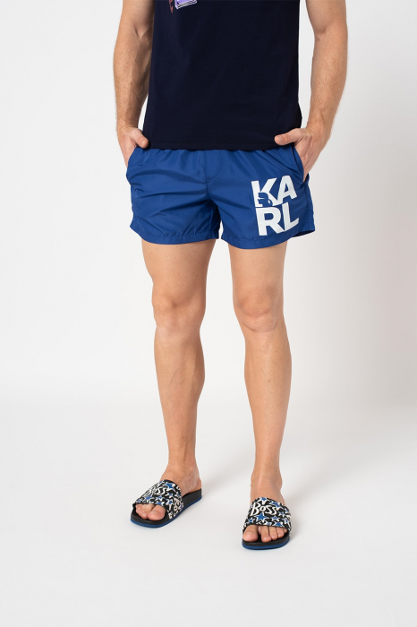 Karl Lagerfeld, Pantaloni scurti de baie, Imprimeu cu logo supradimensionat [3]