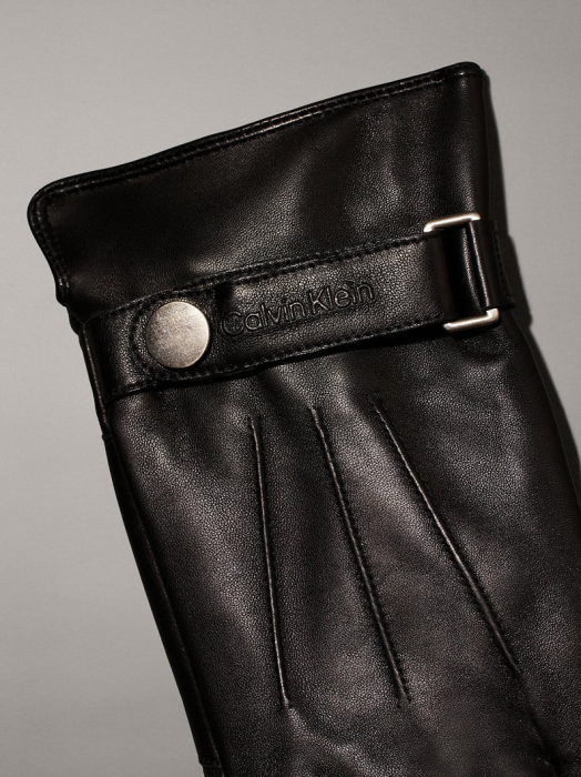 Manusi Barbati, Calvin Klein, Negru, 100% Piele Naturală [6]