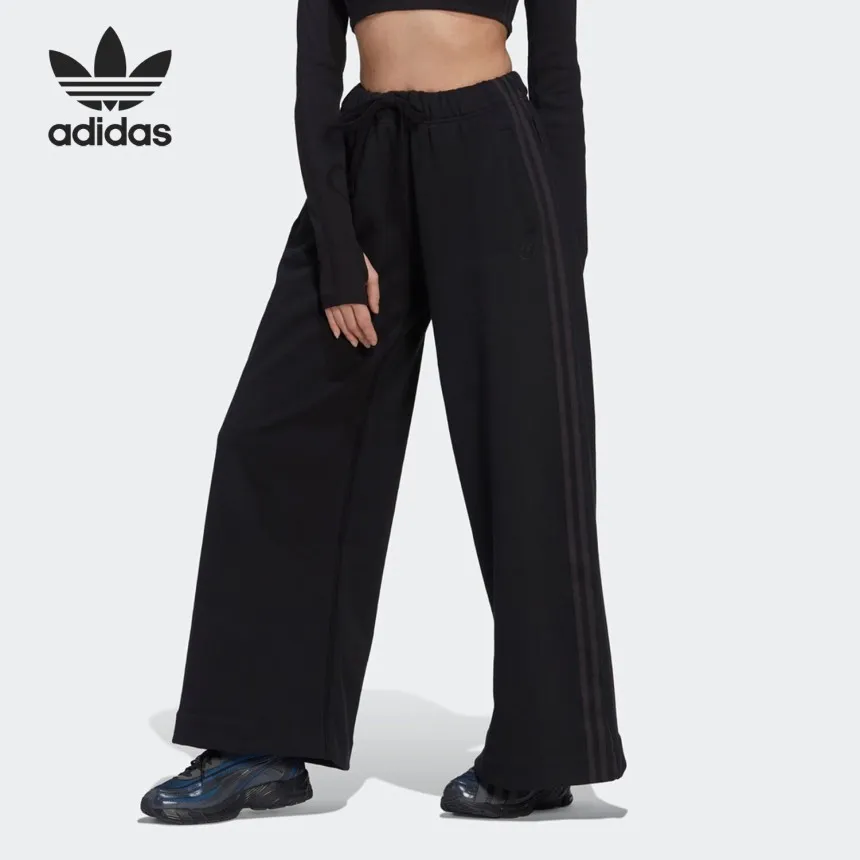 Pantaloni Dama, Adidas Originals, Wide Leg Pants, Negru [1]