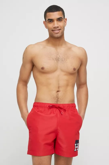 Pantaloni de baie, Tommy Hilfiger, Albastru, Logo Brodat [3]