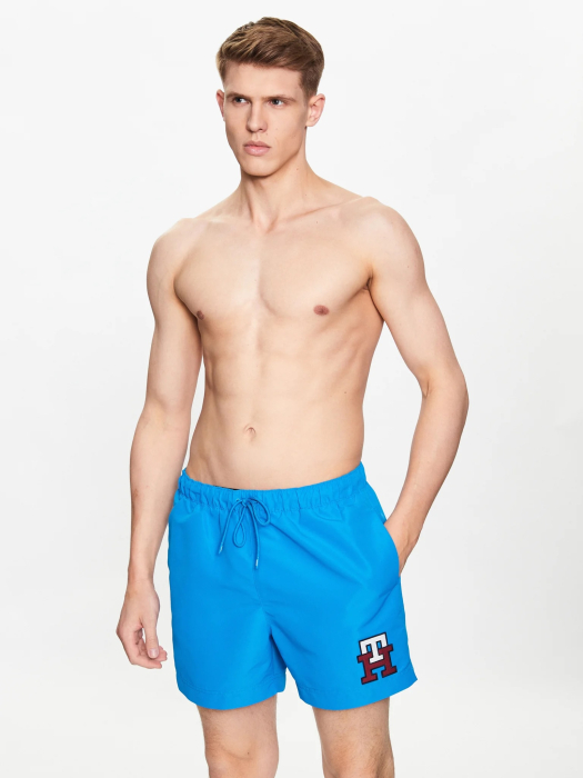 Pantaloni de baie, Tommy Hilfiger, Albastru, Logo Brodat [3]