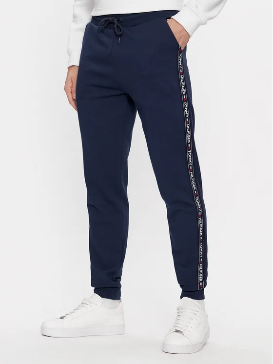 Pantaloni de trening, Tommy Hilfiger, Banda Logo, Bumbac, Albastru [2]
