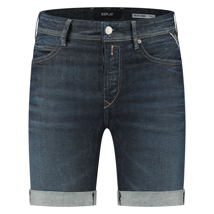 Pantaloni scurți bărbați, Replay, Albastru Închis, Regular Fit [2]