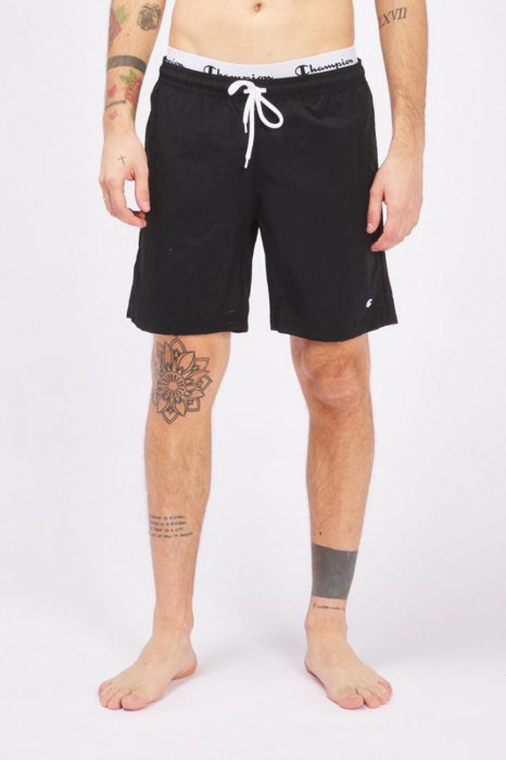 Pantaloni scurți de baie, Champion, Negru, Banda Logo [1]