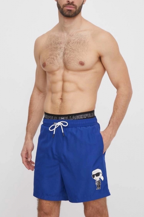 Pantaloni Scurti de baie, Karl Lagerfeld, Albastru, Mini Logo [1]