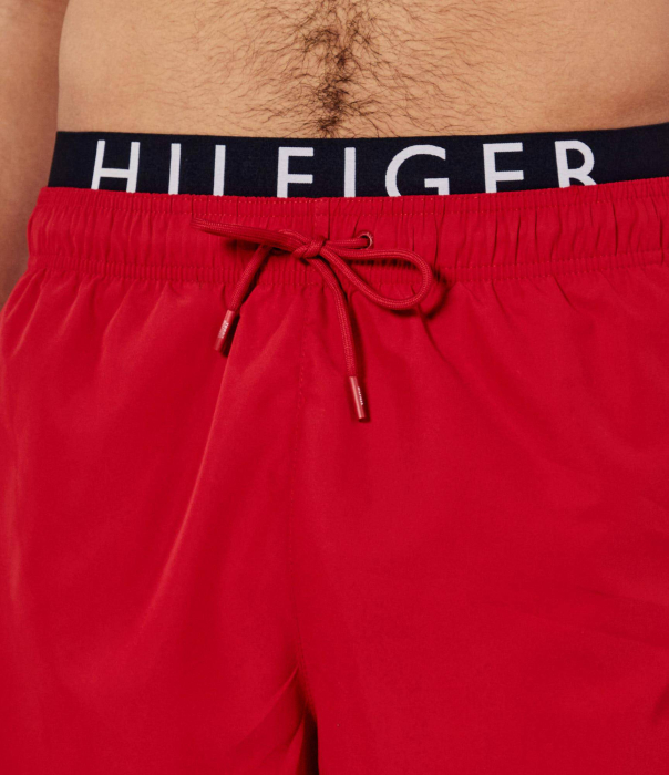 Pantaloni scurți de baie, Tommy Hilfiger, Roșu, Bandǎ Logo [3]