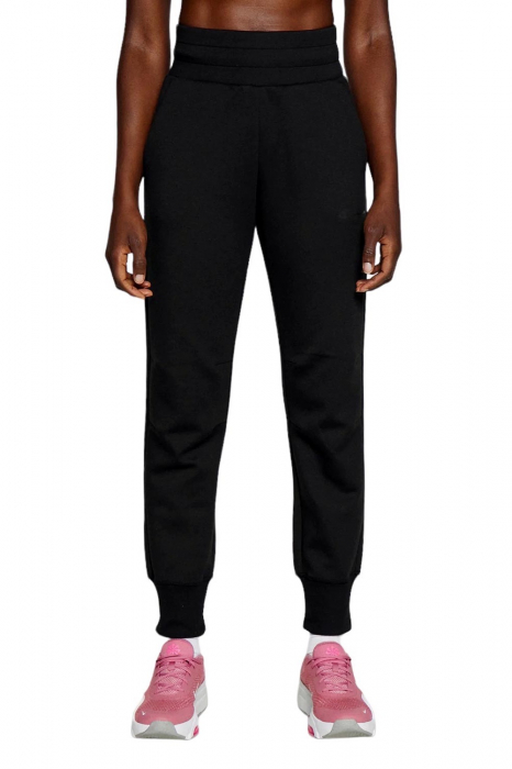 Pantaloni trening dama, Champion, Negru, Mini Logo, Talie Înaltă [2]