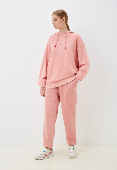 Pantaloni trening dama, Reebok, Roz Pudrat, CL RBK ND, Talie Înaltă [4]