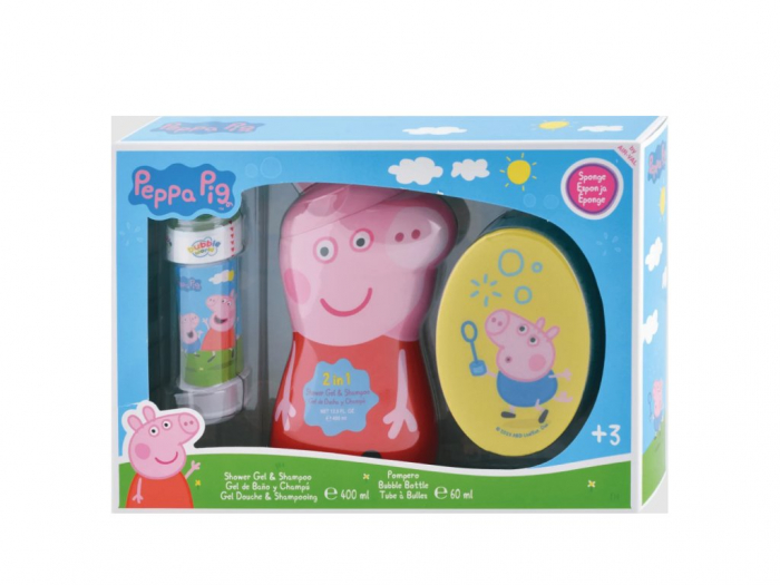 Peppa Pig , Gel de dus/Șampon 400 ML + Burete de spălat + Baloane de săpun 60 ML [3]