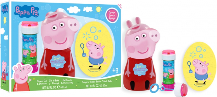 Peppa Pig , Gel de dus/Șampon 400 ML + Burete de spălat + Baloane de săpun 60 ML [2]