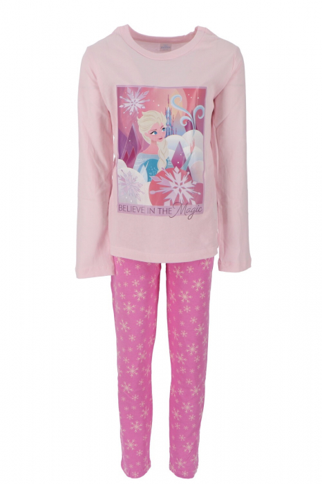 Pijamale fete cu licență, Frozen, Elsa, Bumbac, Roz, Bumbac [1]