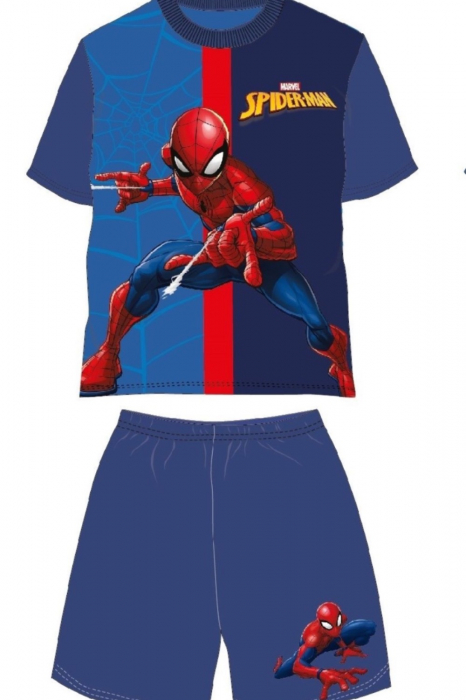 Pijamale scurte copii, Spiderman, Cu licență, Bumbac, Albastru inchis/Albastru deschis [5]