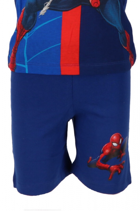Pijamale scurte copii, Spiderman, Cu licență, Bumbac, Albastru inchis/Albastru deschis [3]