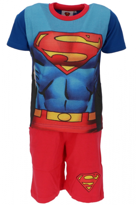 Pijamale scurte copii, Superman, Cu licență, 2 Piese, Bumbac [4]