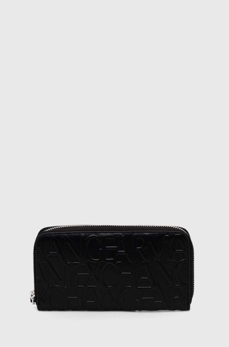 Portofel Dama, Armani Exchange, Negru, Logo in relief [4]