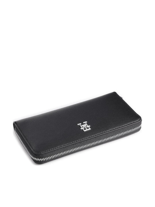 Portofel Dama, Tommy Hilfiger, Negru, Essential Sc Large Za, Logo Metalic [4]