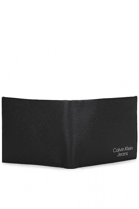 Portofel pliabil de piele, Calvin Klein Jeans, Negru, 10.5 x 9 x 2 cm [3]