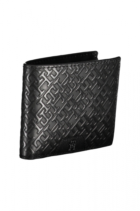 Portofelul Bărbați, Tommy Hilfiger, Piele 100%, Logo Metalic, Negru, 11x9x2 cm [3]