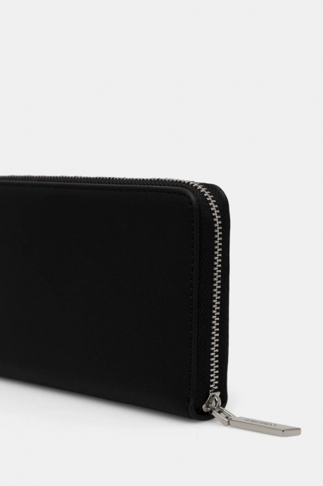 Portofelul Dama, Calvin Klein, Blocare RFID, Negru, Logo Metalic, 20x11x3 cm [4]