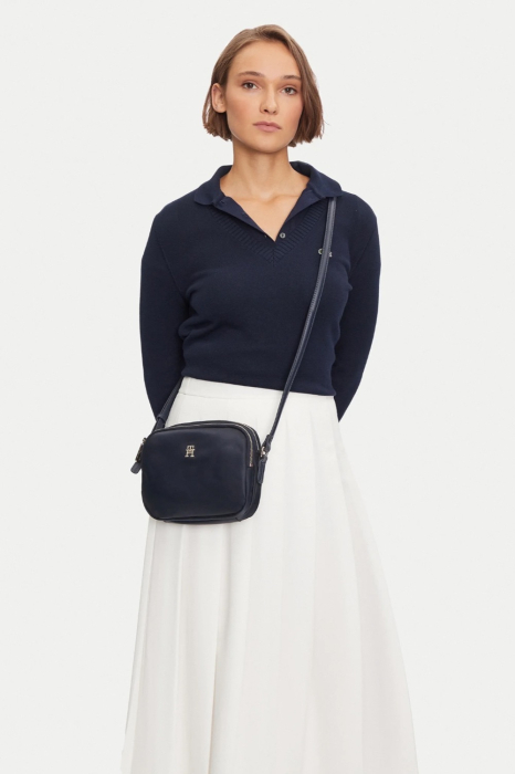 Poseta Dama, Tommy Hilfiger, Albastru Inchis, Logo Metalic [7]