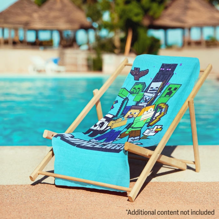 Prosop de baie/plaja copii, Minecraft, Bumbac, 140x70 cm [2]