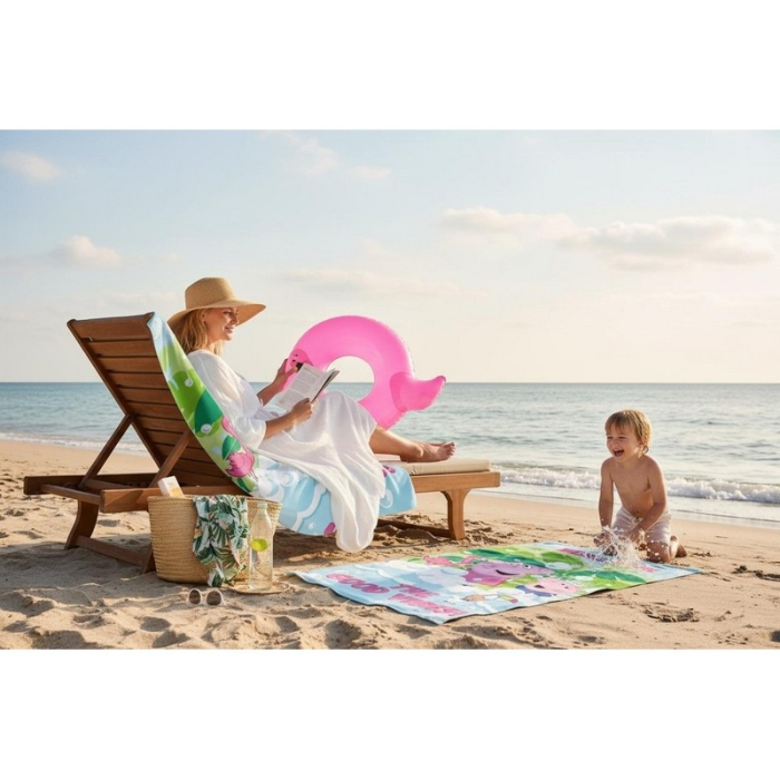 Prosop de baie/plaja copii, Peppa Pig, Microfibra, 70x140 cm [2]