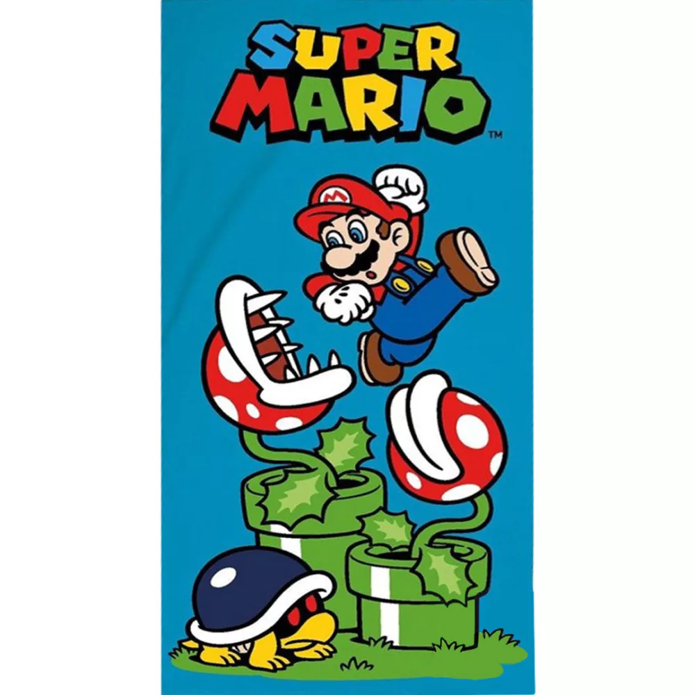 Prosop de plaja copii, Super Mario, Bumbac, 140 x 70 cm [1]