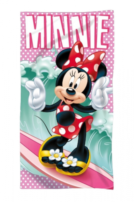 Prosop Plaja Copii, Minnie Mouse, Bumbac, Disney, Roz, 140 x70 cm [1]