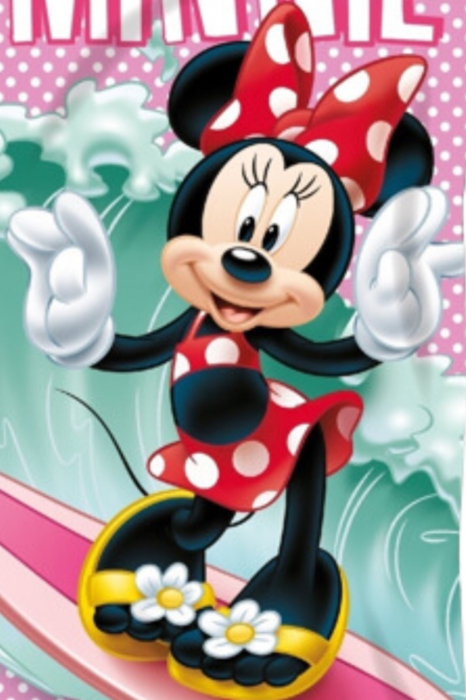 Prosop Plaja Copii, Minnie Mouse, Bumbac, Disney, Roz, 140 x70 cm [3]