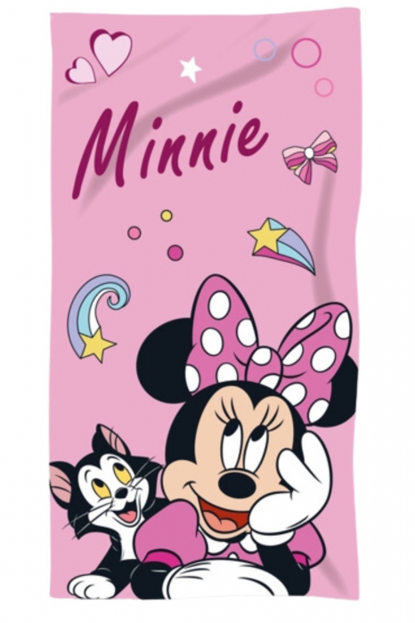 Prosop Plaja Copii, Minnie Mouse, Disney, Microfibra, Roz, 140 x 70 cm [1]