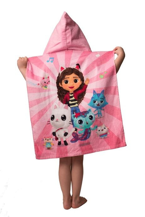 Prosop poncho copii, Gabby's Dollhouse, Bumbac, 115 x 55 cm [3]