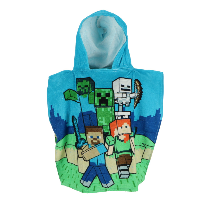 Prosop poncho copii, Minecraft, Bumbac, Multicolor [3]
