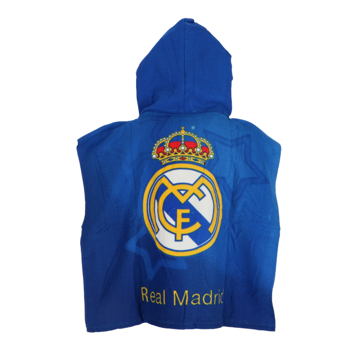 Prosop poncho copii, Real Madrid, Albastru, Microfibra, 55x110 cm [2]