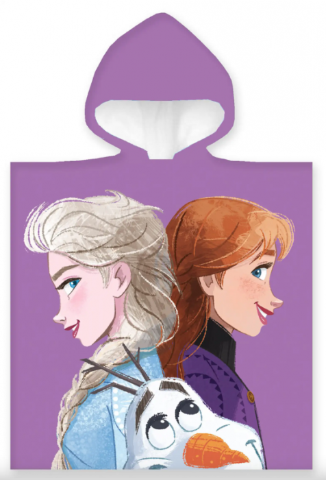 Prosop Poncho, Frozen, Disney, Mov, Bumbac, 100 x 50 cm [1]