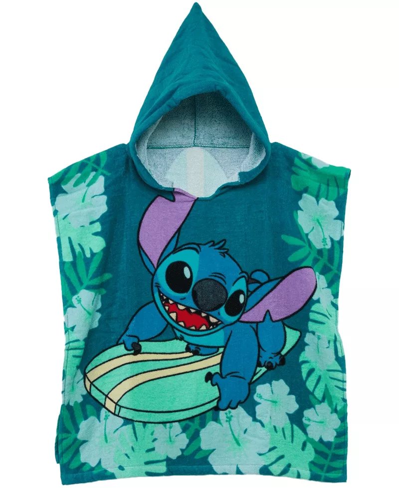 Prosop Poncho, Stitch, Disney, Turcoaz, Bumbac, 120 x 60 cm [1]