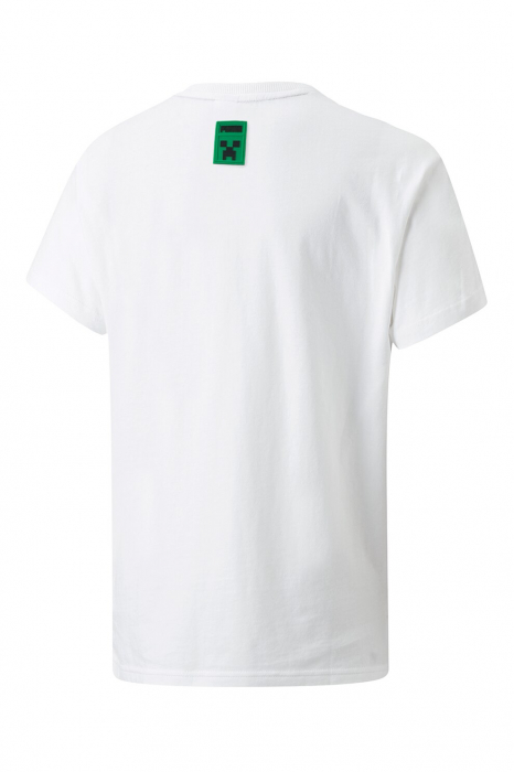 Puma, Tricou copii, Minecraft, Relaxed fit cu imprimeu, Alb, 110 CM, 5-6 ani [6]