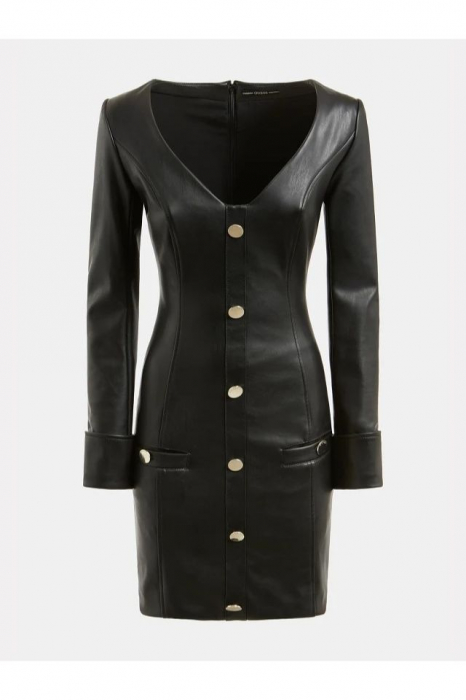 Rochie Dama, Guess, Din piele ecologica, Cambrata [4]