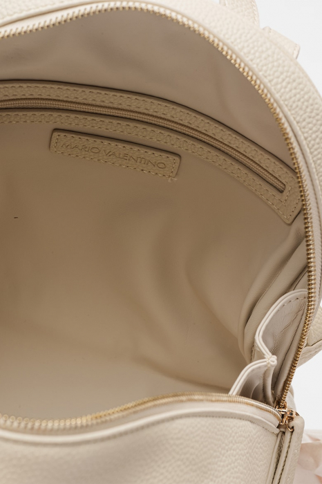Rucsac Dama, Valentino, Alb, Logo Metalic, Piele ecologică, 25x25x12 cm [6]