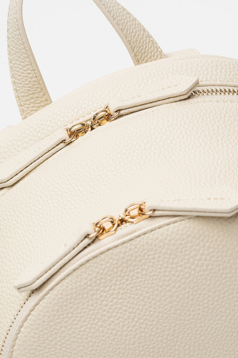 Rucsac Dama, Valentino, Alb, Logo Metalic, Piele ecologică, 25x25x12 cm [3]